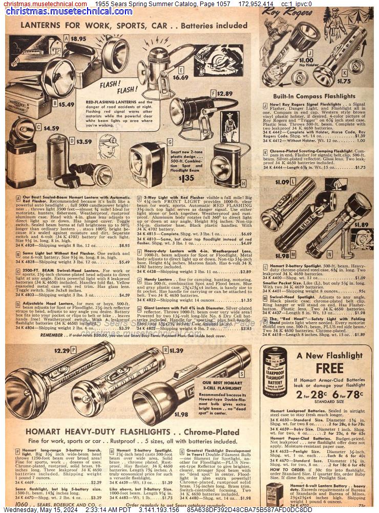 1955 Sears Spring Summer Catalog, Page 1057