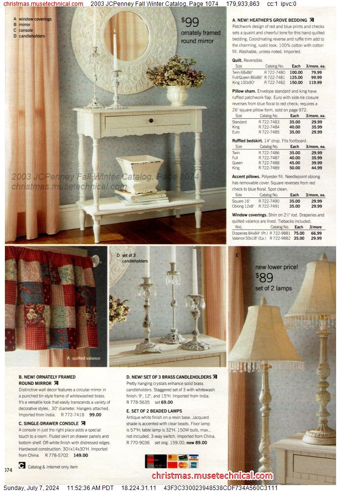2003 JCPenney Fall Winter Catalog, Page 1074