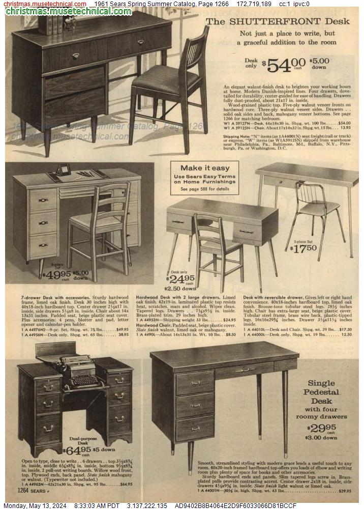 1961 Sears Spring Summer Catalog, Page 1266