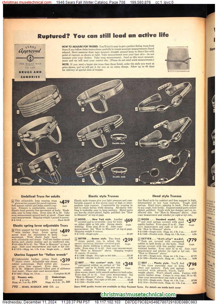 1946 Sears Fall Winter Catalog, Page 708