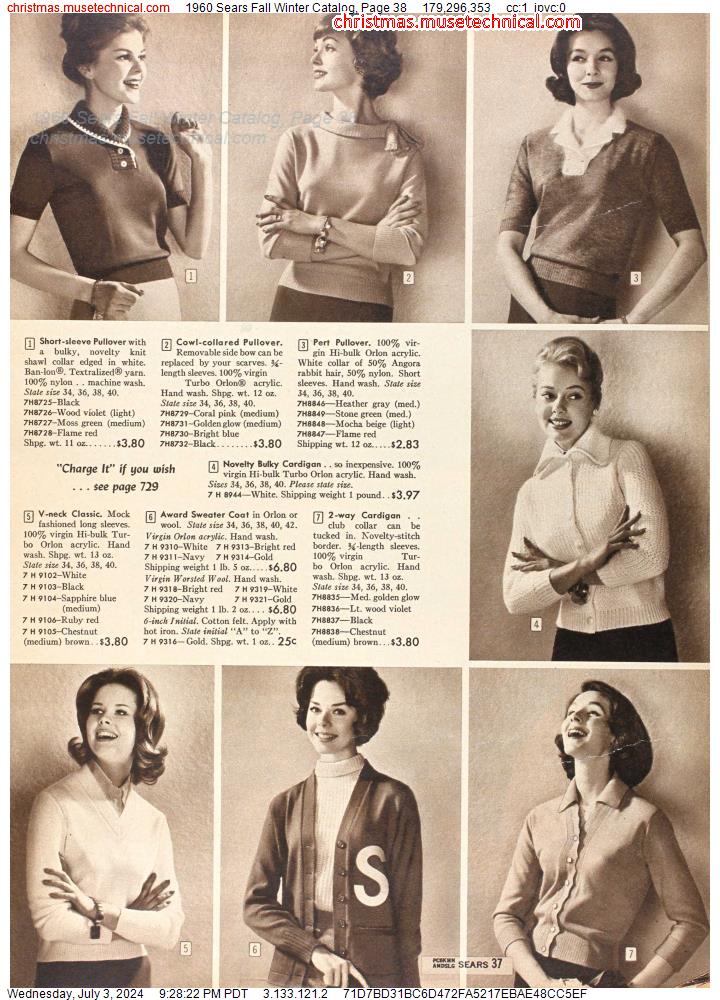 1960 Sears Fall Winter Catalog, Page 38