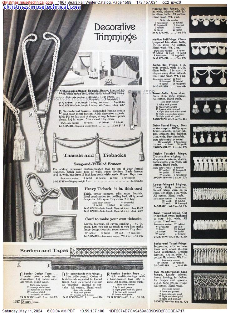 1967 Sears Fall Winter Catalog, Page 1588