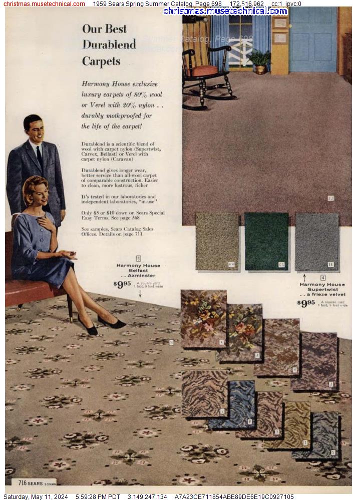 1959 Sears Spring Summer Catalog, Page 698