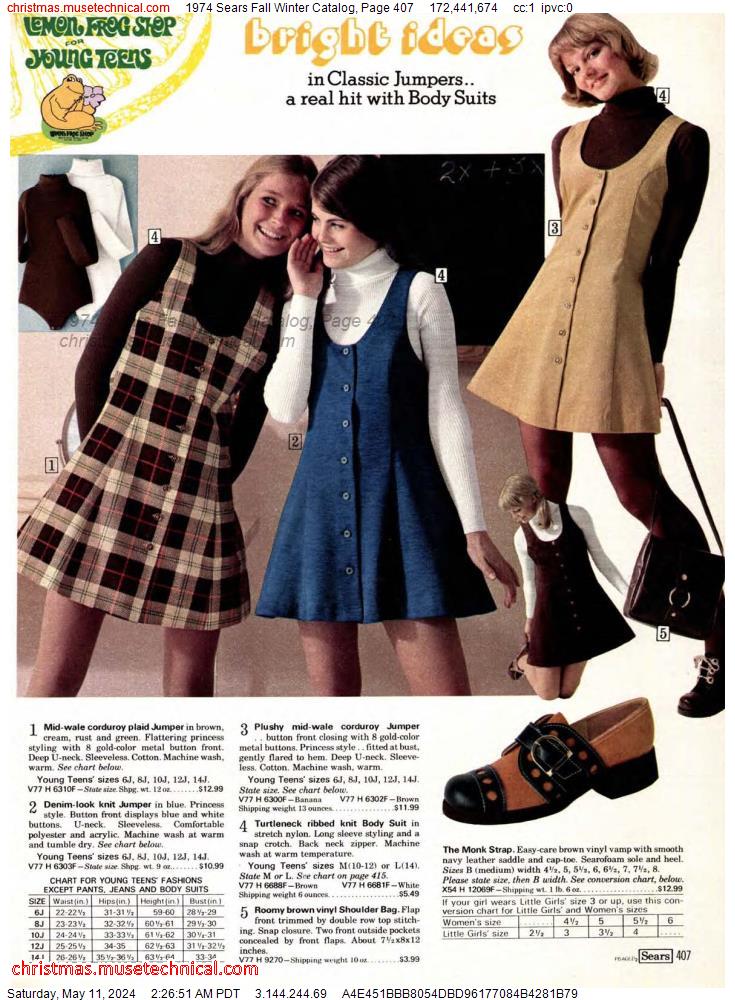 1974 Sears Fall Winter Catalog, Page 407