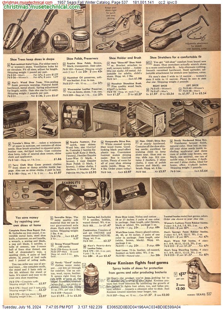 1957 Sears Fall Winter Catalog, Page 537