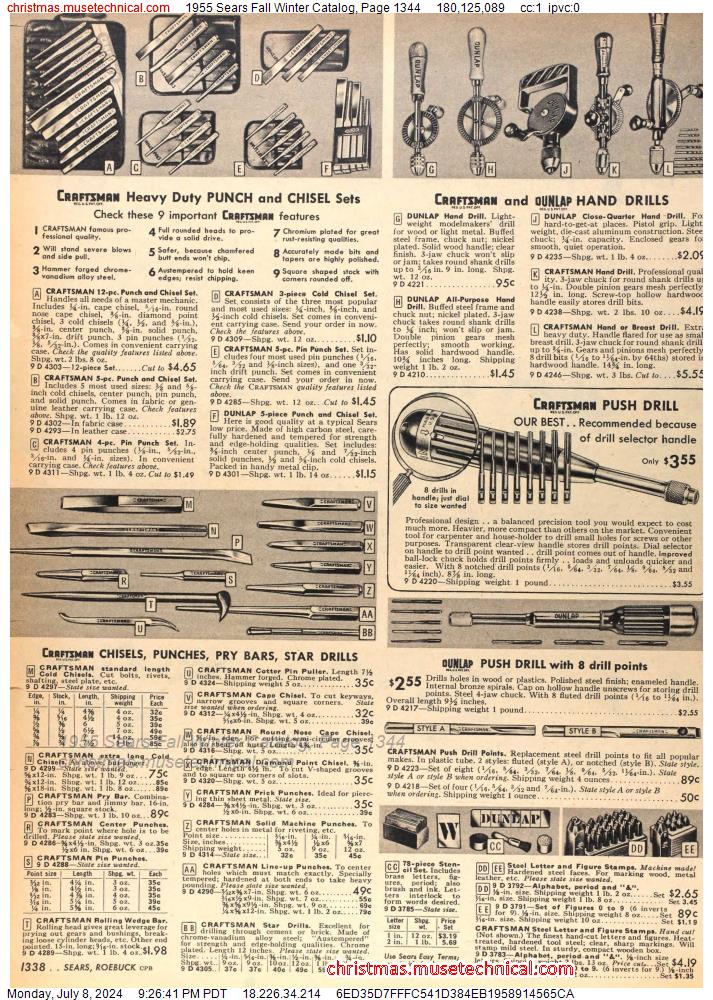 1955 Sears Fall Winter Catalog, Page 1344