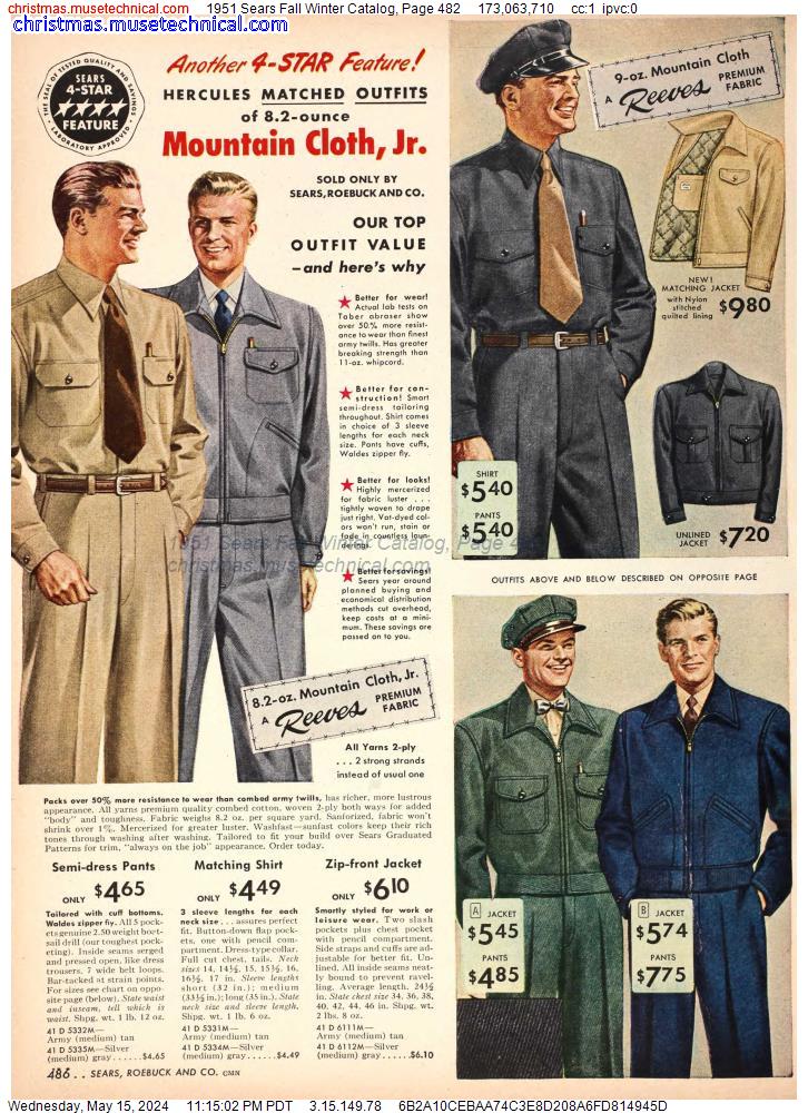 1951 Sears Fall Winter Catalog, Page 482