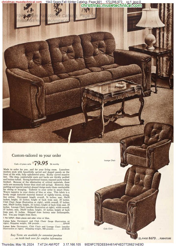 1943 Sears Fall Winter Catalog, Page 981