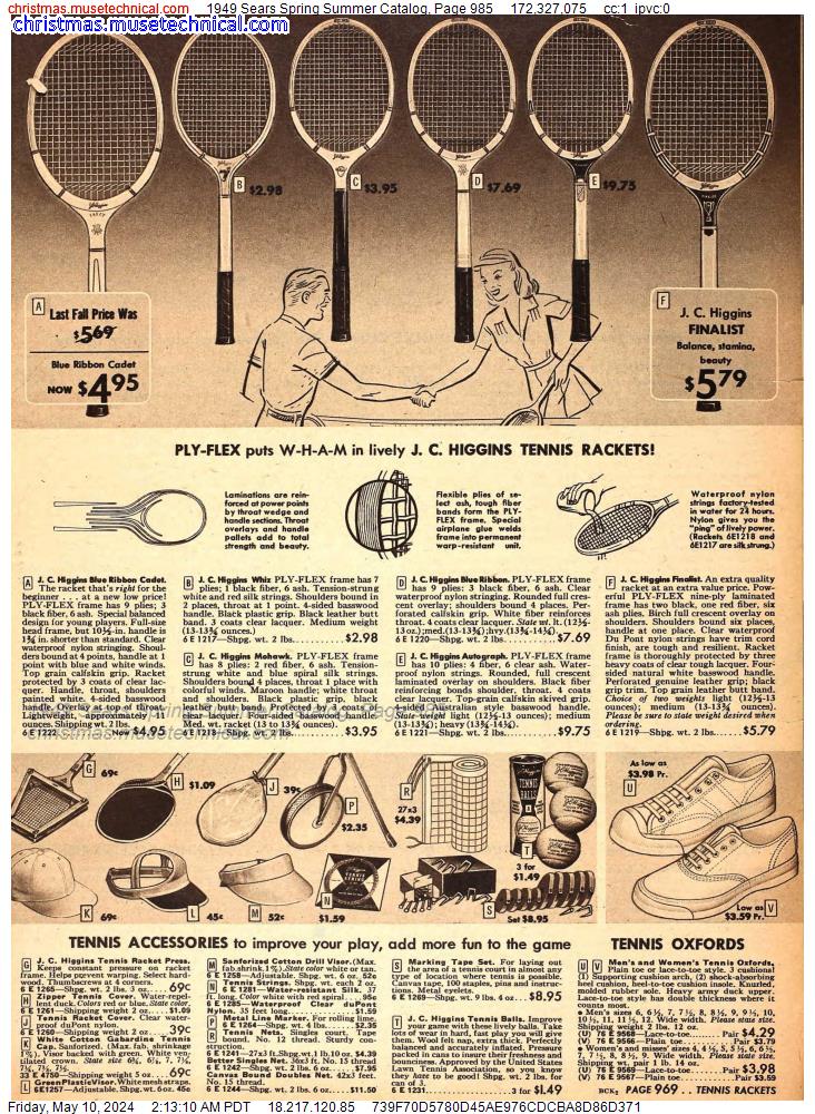 1949 Sears Spring Summer Catalog, Page 985