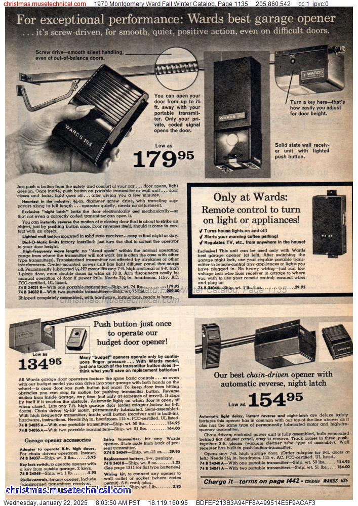 1970 Montgomery Ward Fall Winter Catalog, Page 1135