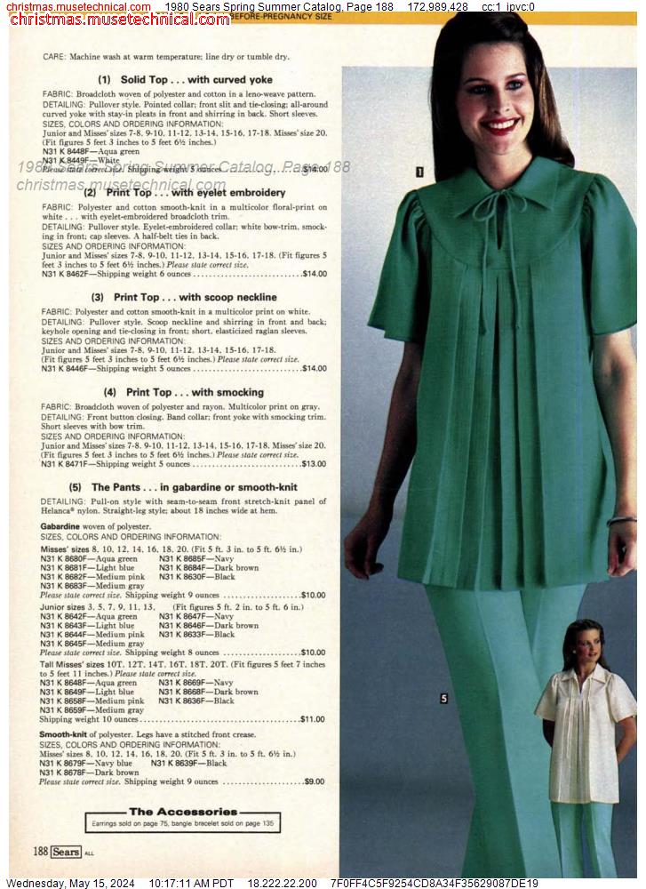 1980 Sears Spring Summer Catalog, Page 188