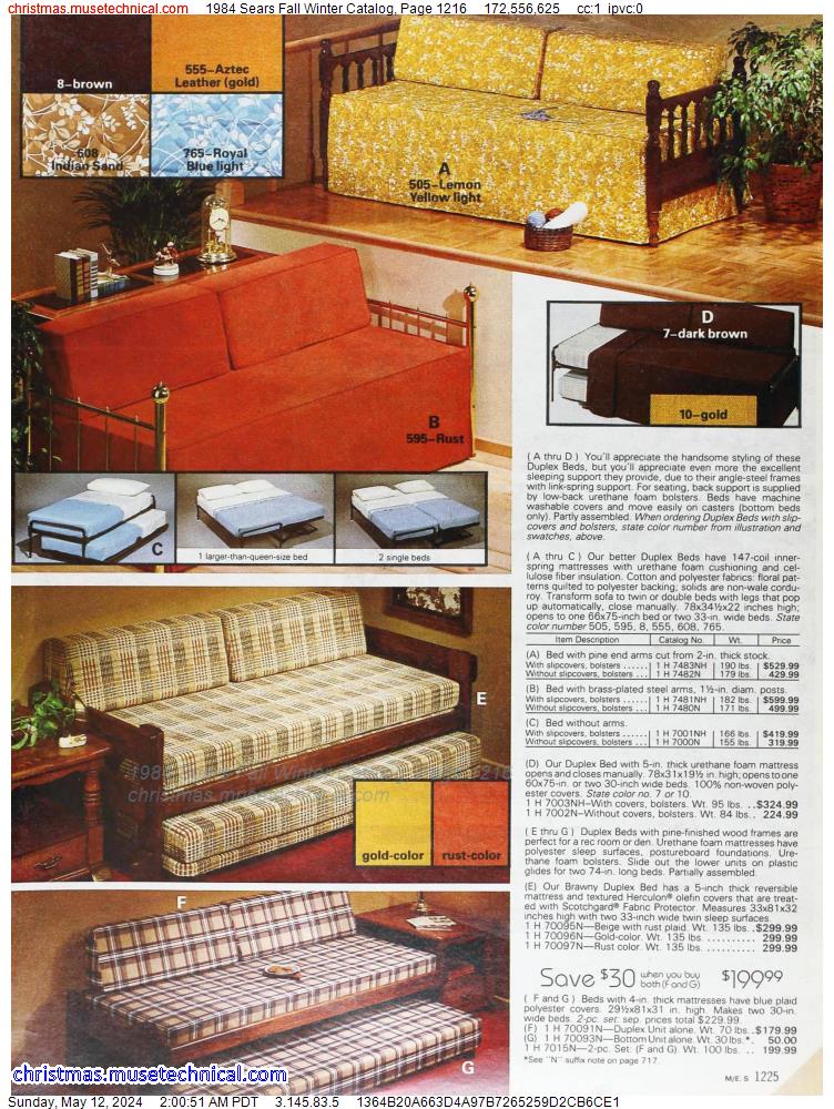 1984 Sears Fall Winter Catalog, Page 1216