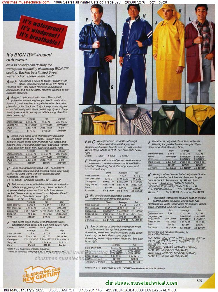 1986 Sears Fall Winter Catalog, Page 523