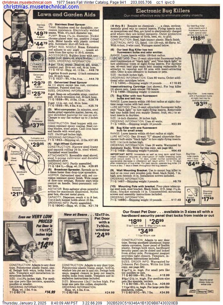 1977 Sears Fall Winter Catalog, Page 941