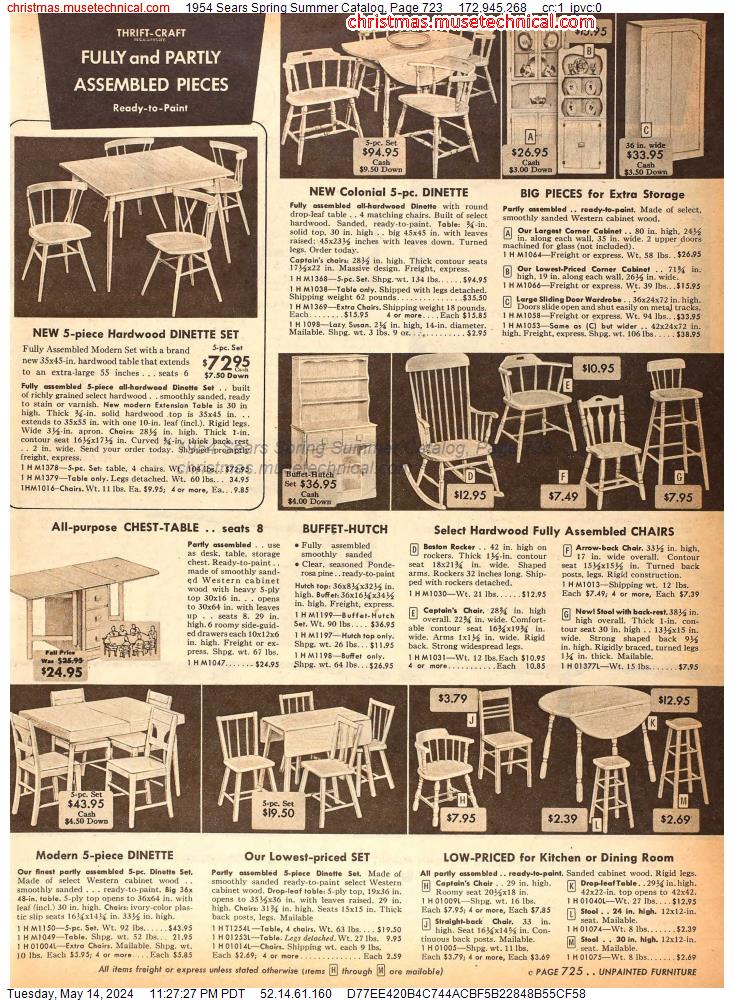 1954 Sears Spring Summer Catalog, Page 723