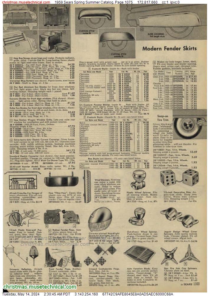 1959 Sears Spring Summer Catalog, Page 1075