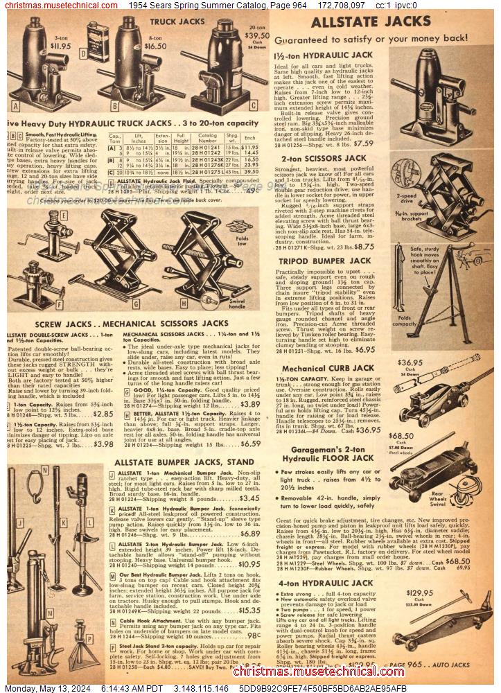 1954 Sears Spring Summer Catalog, Page 964