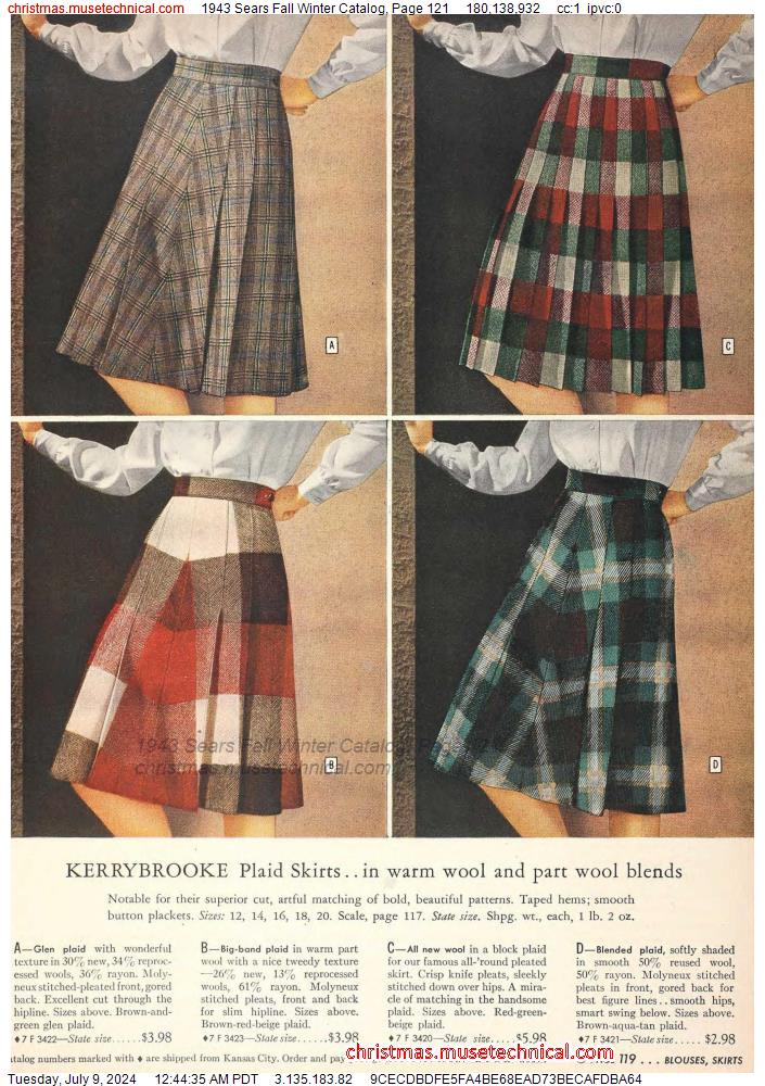 1943 Sears Fall Winter Catalog, Page 121