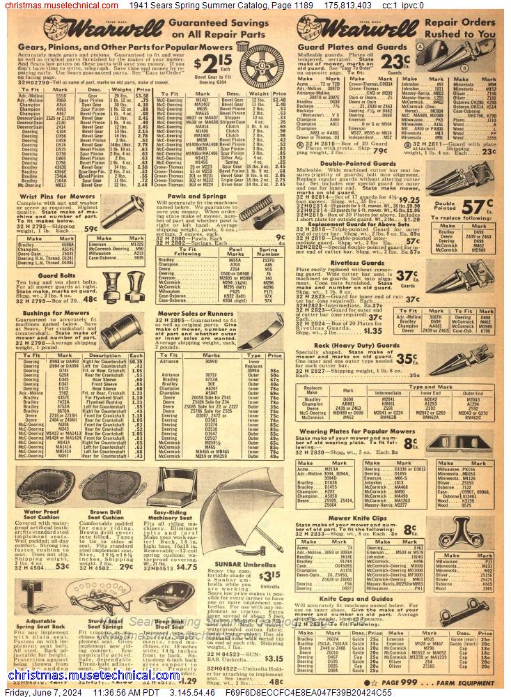 1941 Sears Spring Summer Catalog, Page 1189