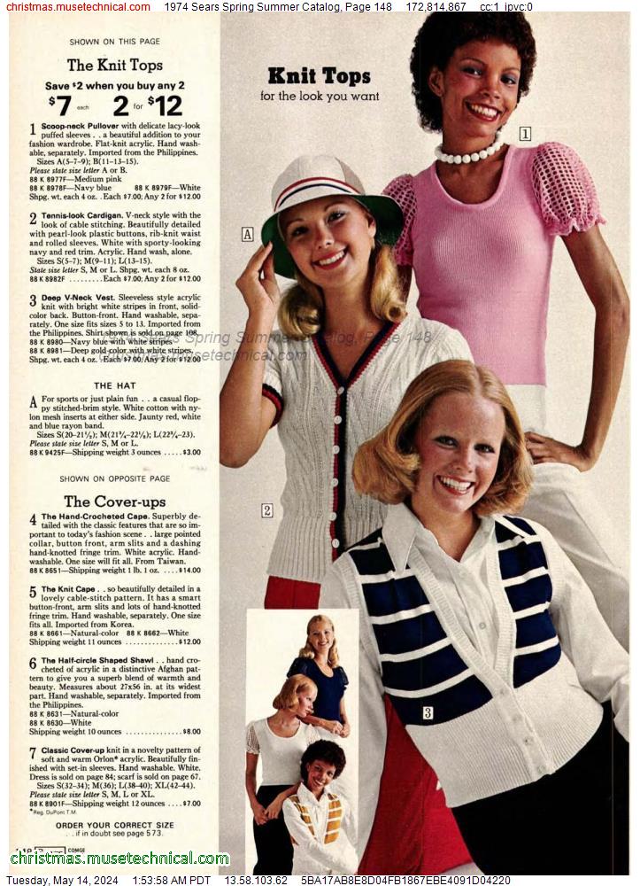 1974 Sears Spring Summer Catalog, Page 148
