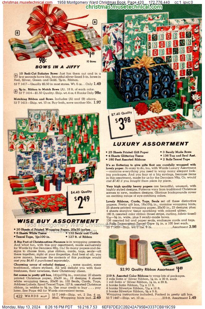 1958 Montgomery Ward Christmas Book, Page 420