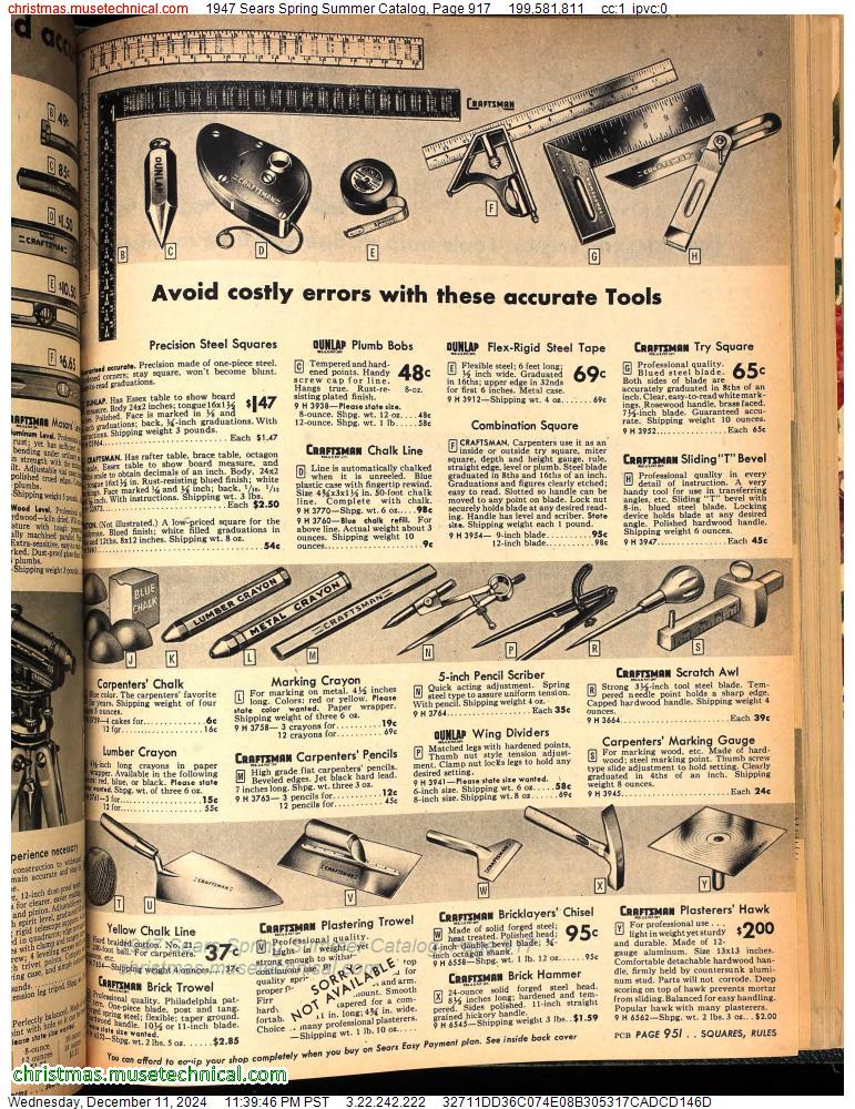 1947 Sears Spring Summer Catalog, Page 917