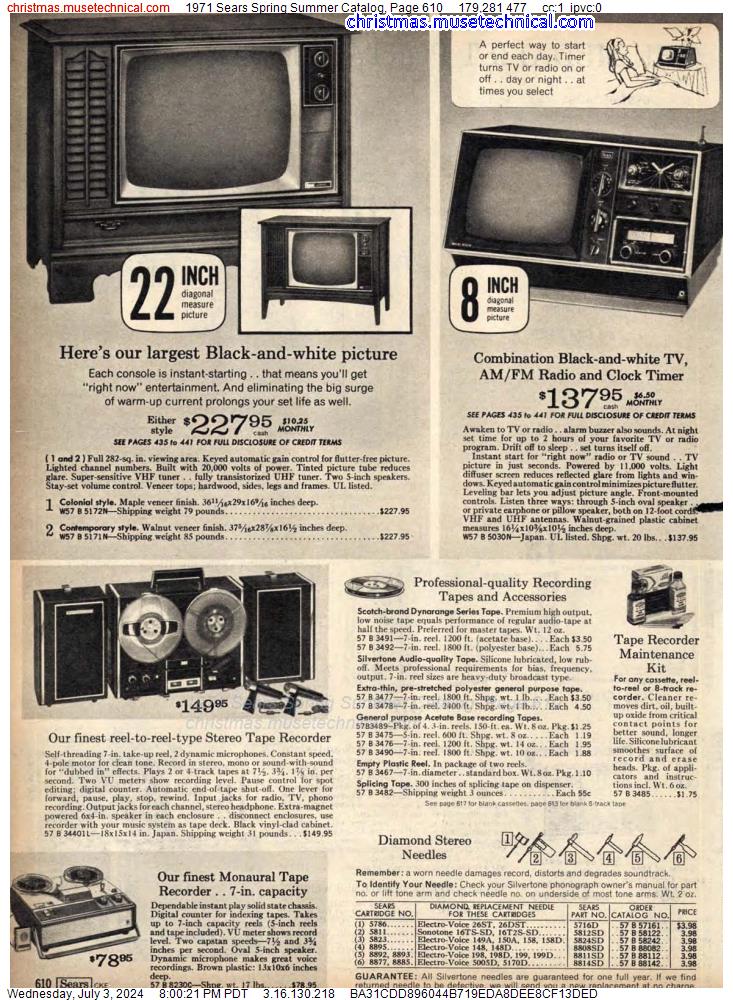 1971 Sears Spring Summer Catalog, Page 610