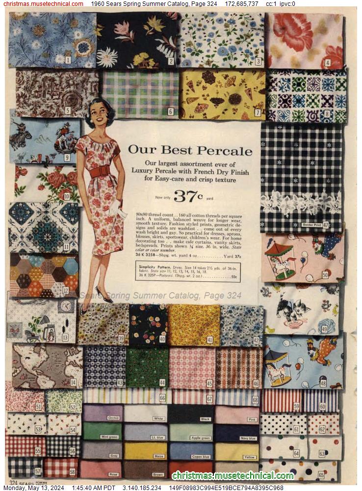 1960 Sears Spring Summer Catalog, Page 324