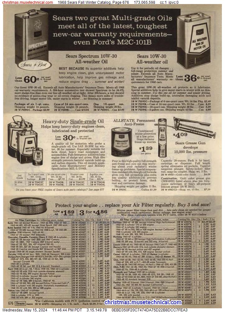 1968 Sears Fall Winter Catalog, Page 676