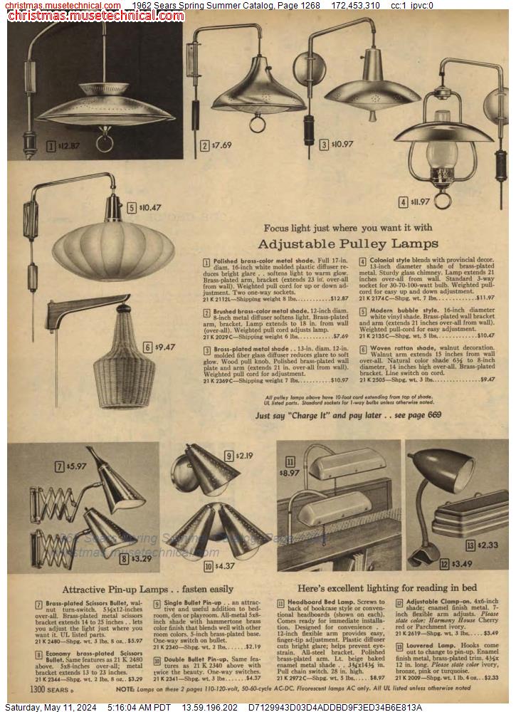 1962 Sears Spring Summer Catalog, Page 1268