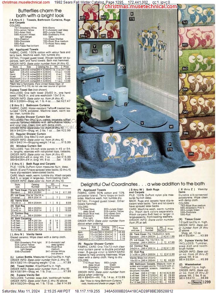 1982 Sears Fall Winter Catalog, Page 1295