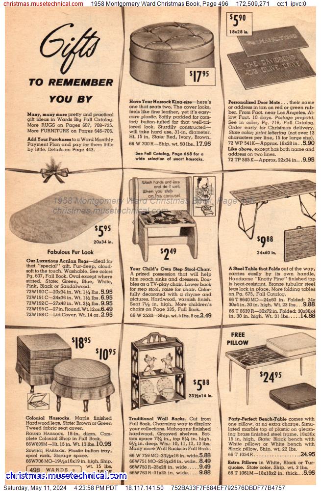1958 Montgomery Ward Christmas Book, Page 496