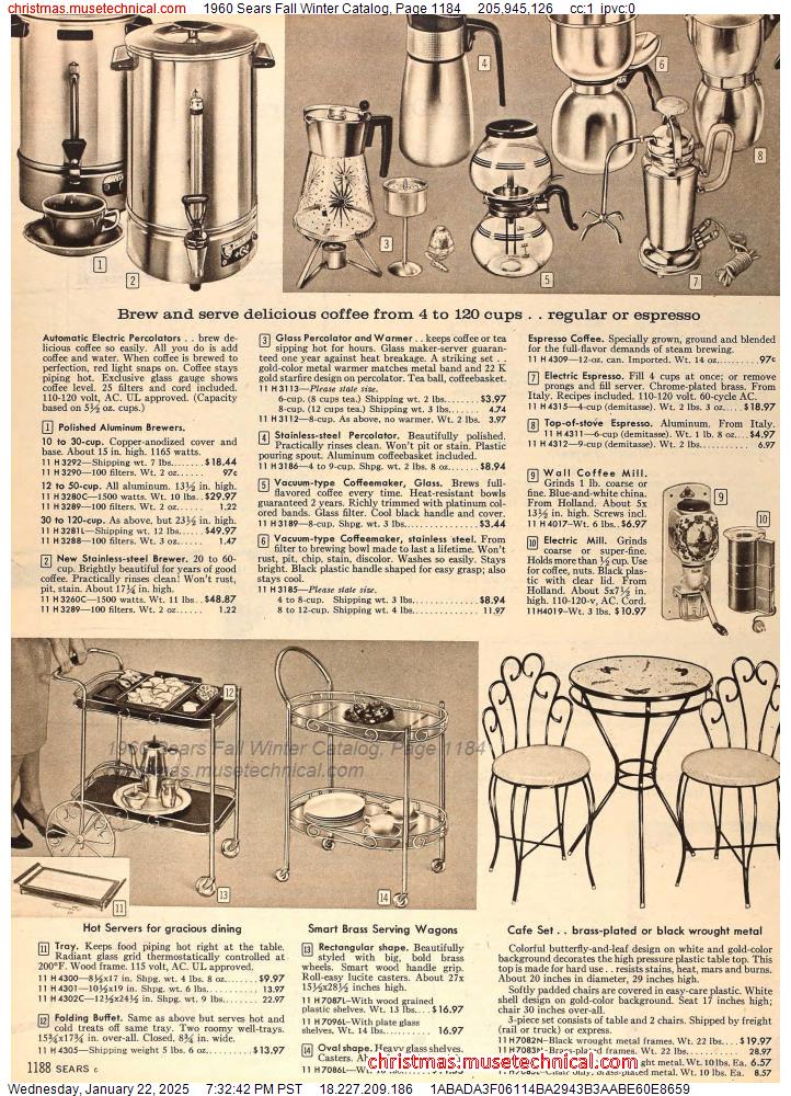 1960 Sears Fall Winter Catalog, Page 1184