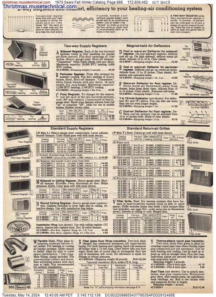 1975 Sears Fall Winter Catalog, Page 966