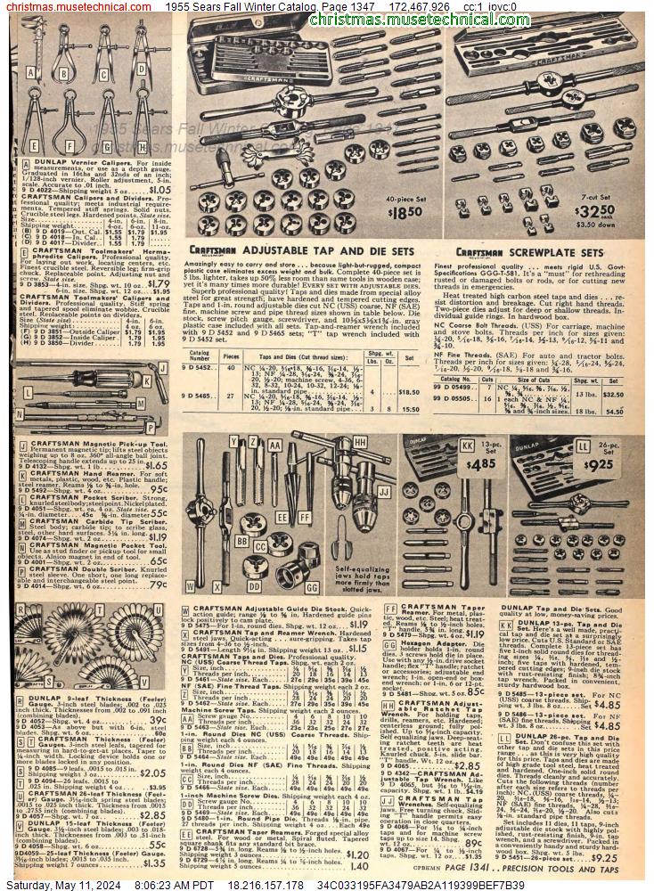 1955 Sears Fall Winter Catalog, Page 1347