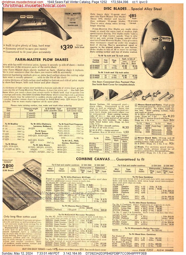 1948 Sears Fall Winter Catalog, Page 1252