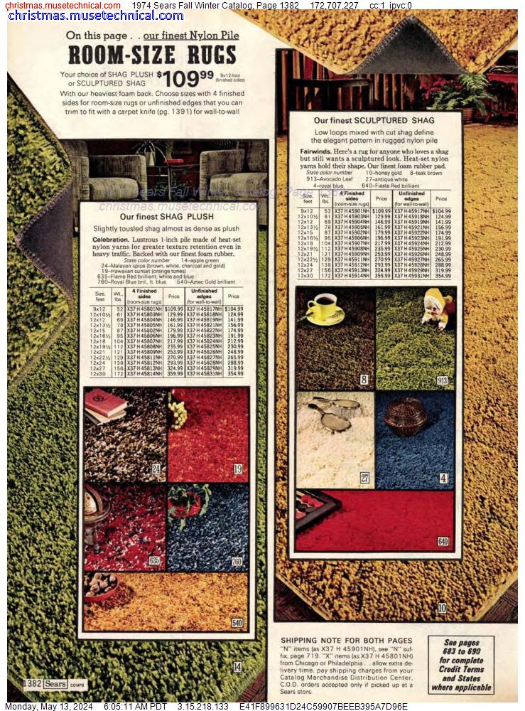 1974 Sears Fall Winter Catalog, Page 1382