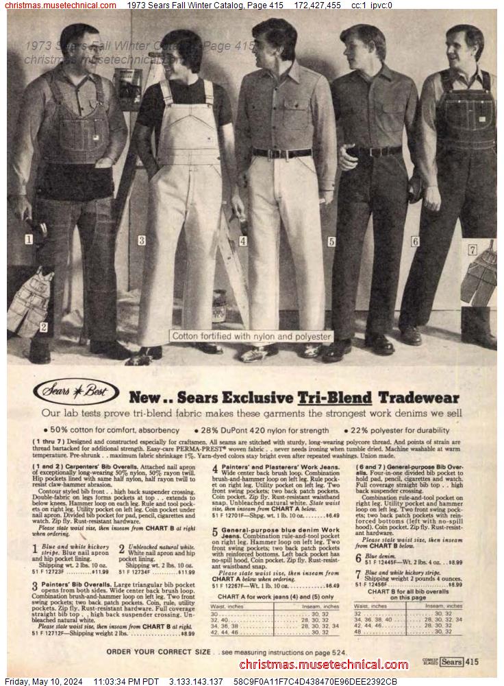 1973 Sears Fall Winter Catalog, Page 415