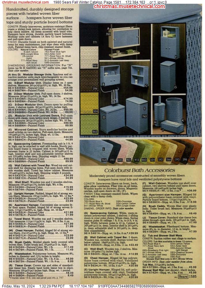1980 Sears Fall Winter Catalog, Page 1581