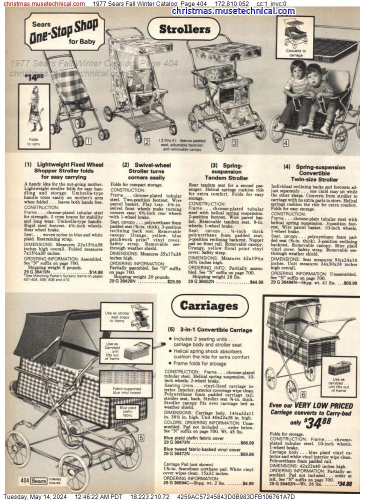 1977 Sears Fall Winter Catalog, Page 404