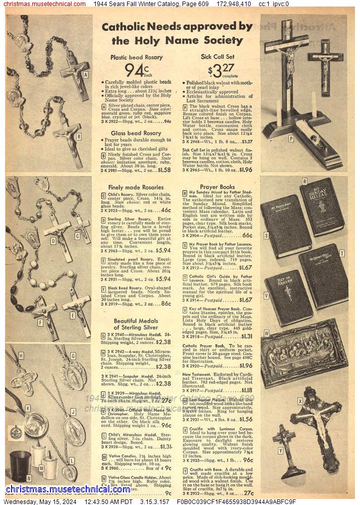1944 Sears Fall Winter Catalog, Page 609