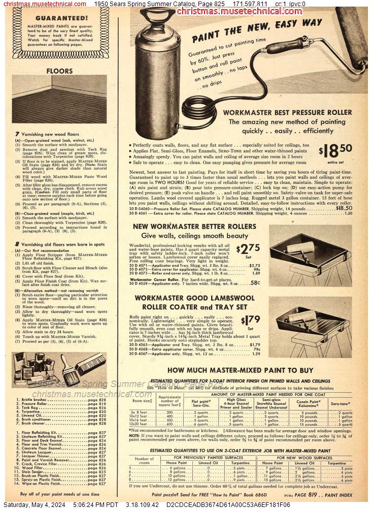 1950 Sears Spring Summer Catalog, Page 825