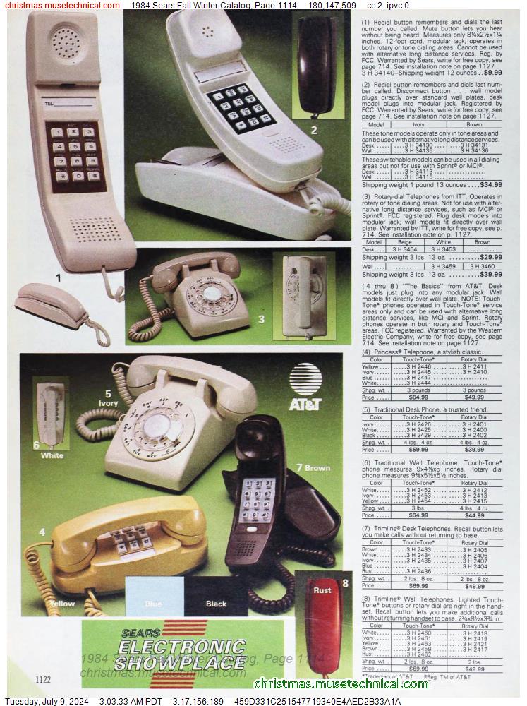 1984 Sears Fall Winter Catalog, Page 1114