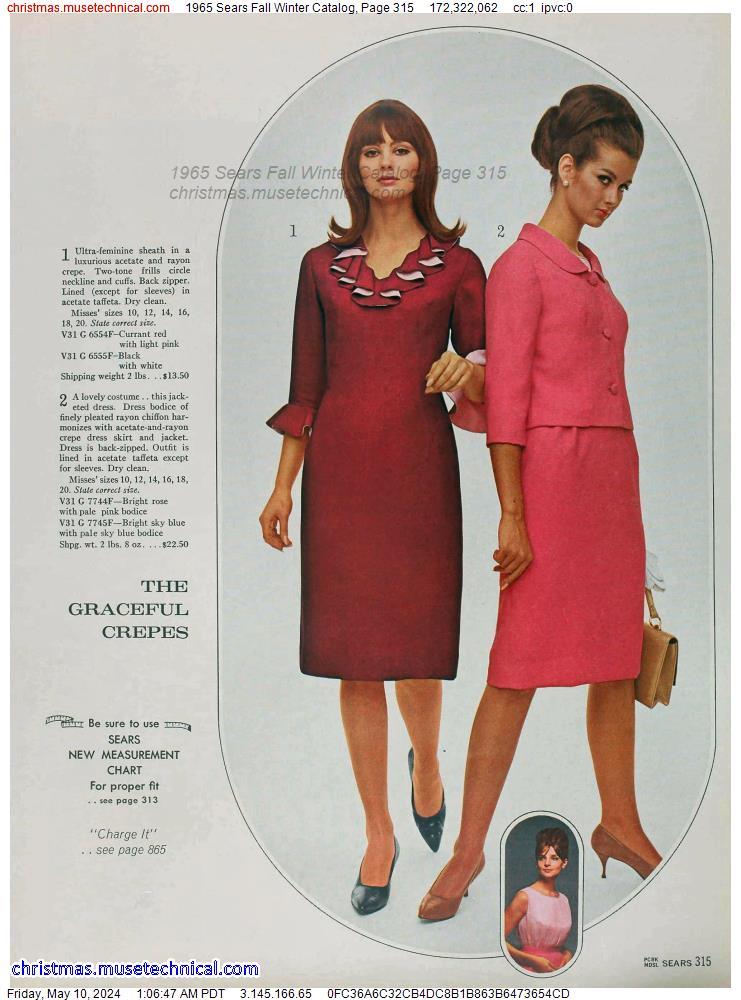 1965 Sears Fall Winter Catalog, Page 315