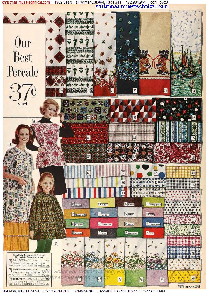 1962 Sears Fall Winter Catalog, Page 341