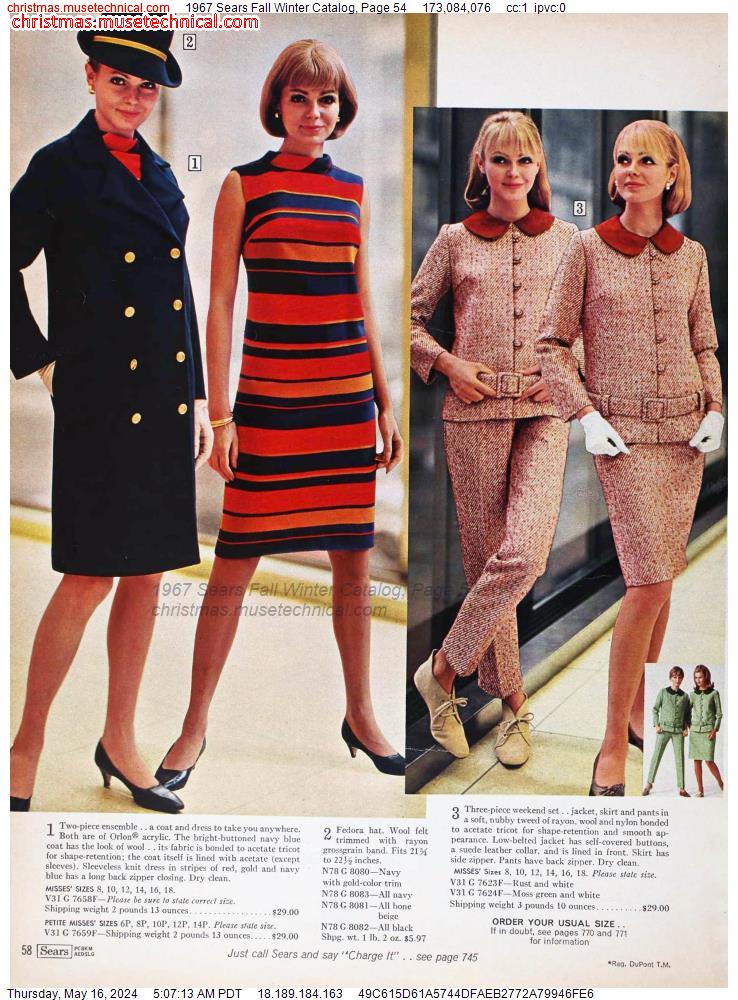 1967 Sears Fall Winter Catalog, Page 54