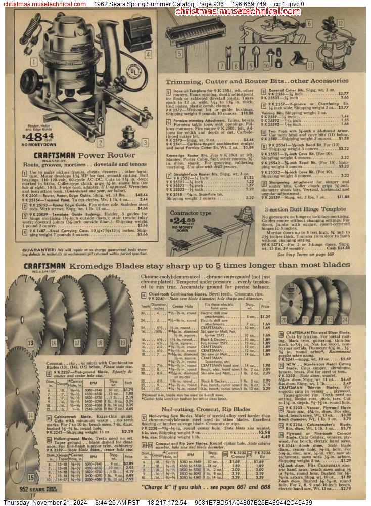 1962 Sears Spring Summer Catalog, Page 936