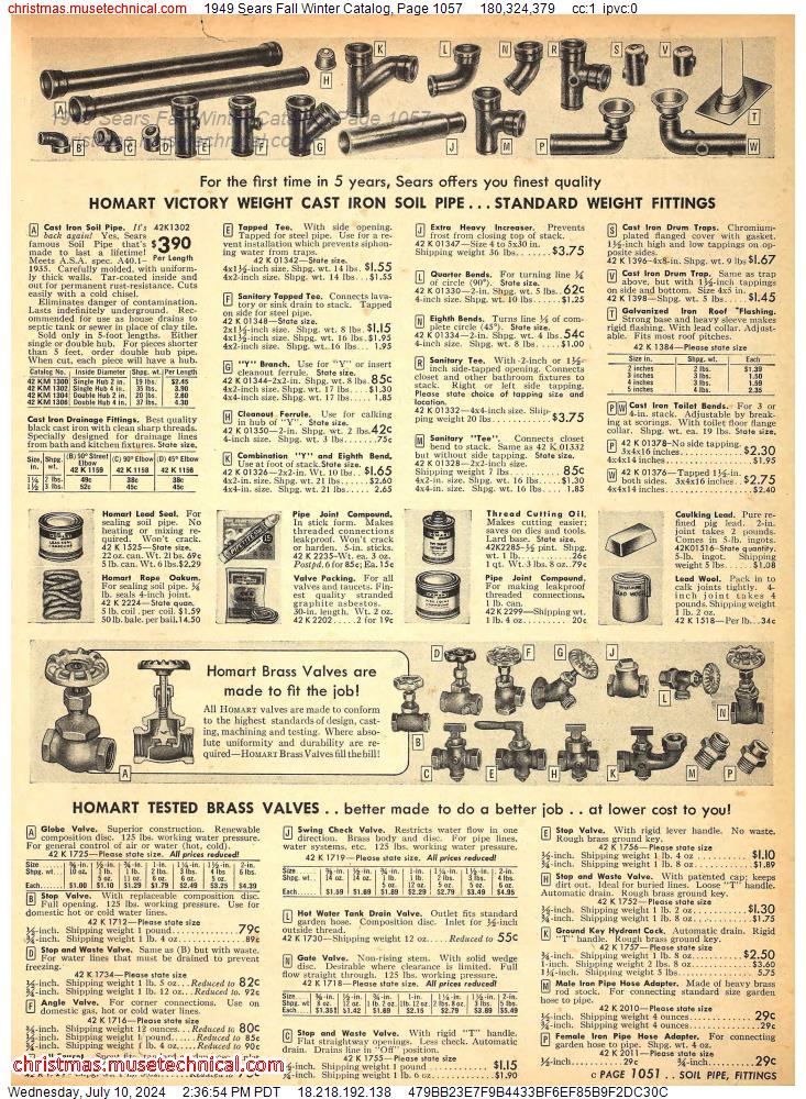 1949 Sears Fall Winter Catalog, Page 1057