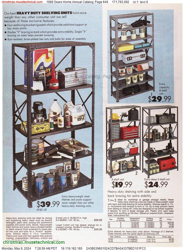 1989 Sears Home Annual Catalog, Page 649