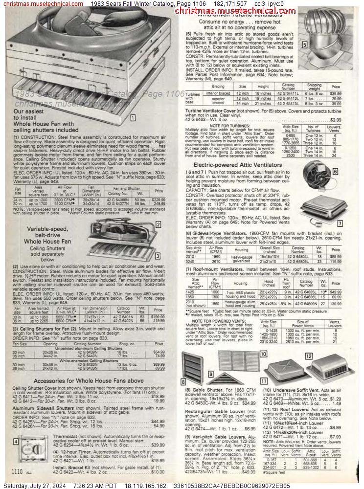 1983 Sears Fall Winter Catalog, Page 1106